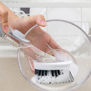 Multi Purpose Detergent Dispenser Cleaning Brush and Sponge