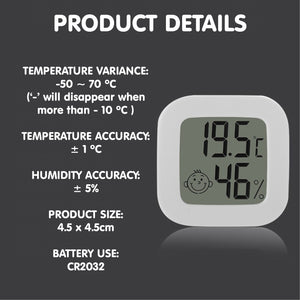 Mini Portable Temperature Humidity Moisture Level Indicator Sensor Thermometer