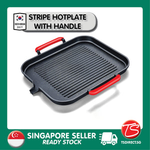 Korean Induction Gas Ceramic Stove Friendly BBQ Grill Pan Hot Plate [STRIPE]