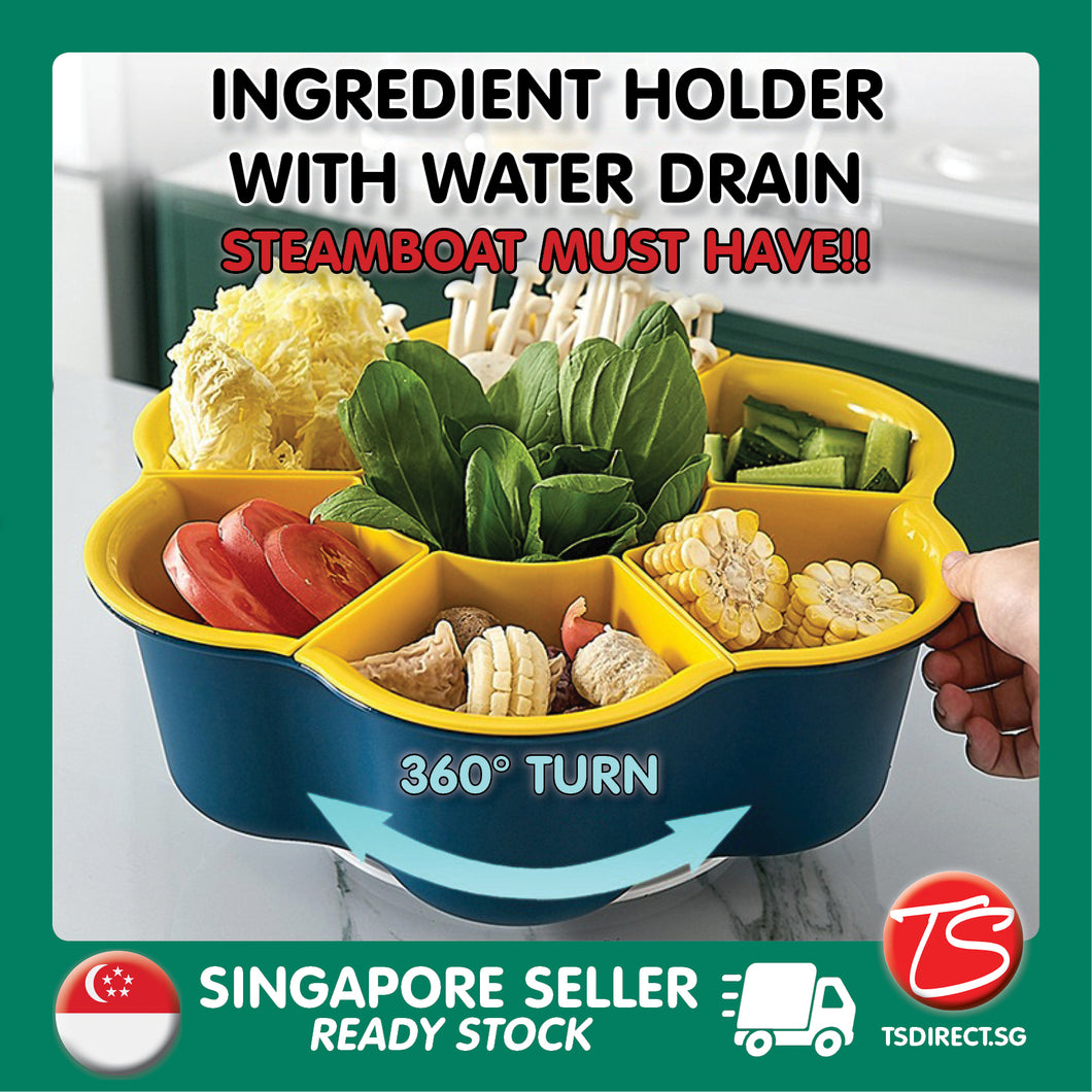 Rotating Steamboat Food Organiser | Hotpot Steamboat Mookata | Drainage Holes