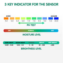 Load image into Gallery viewer, 3-in-1 Soil Moisture Light Brightness pH Acidity Alkaline Level Meter for Plant Nursery Sensor Tester Tools Smart Kit