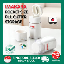 Load image into Gallery viewer, Japanese Imakara Portable Hand Held Sorting Pill Tablet Box | Mini Small Size Sealed Tight Medicine Medication Storage Box Tablets Cutting | Crushing | Grinding Grinder