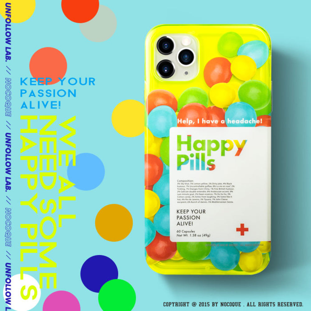 NOCOQUE Happy Pills Keep Your Passion Alive Headache Help Shock Protection Impact Case Bumper