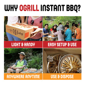 OGRILL Korean Portable Instant Disposable BBQ Grill Box