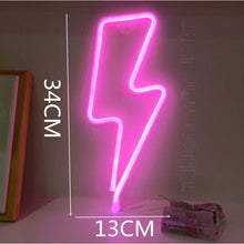 Load image into Gallery viewer, Trendy USB &amp; Battery Powered Decorative Neon Light [LIGHTNING with Stand][WARM]