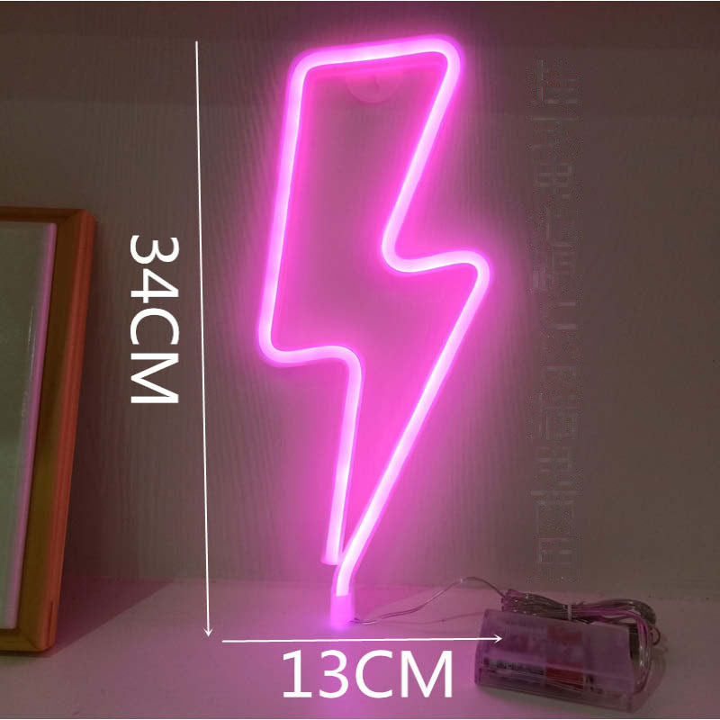 Trendy USB & Battery Powered Decorative Neon Light [LIGHTNING with Stand][WARM]