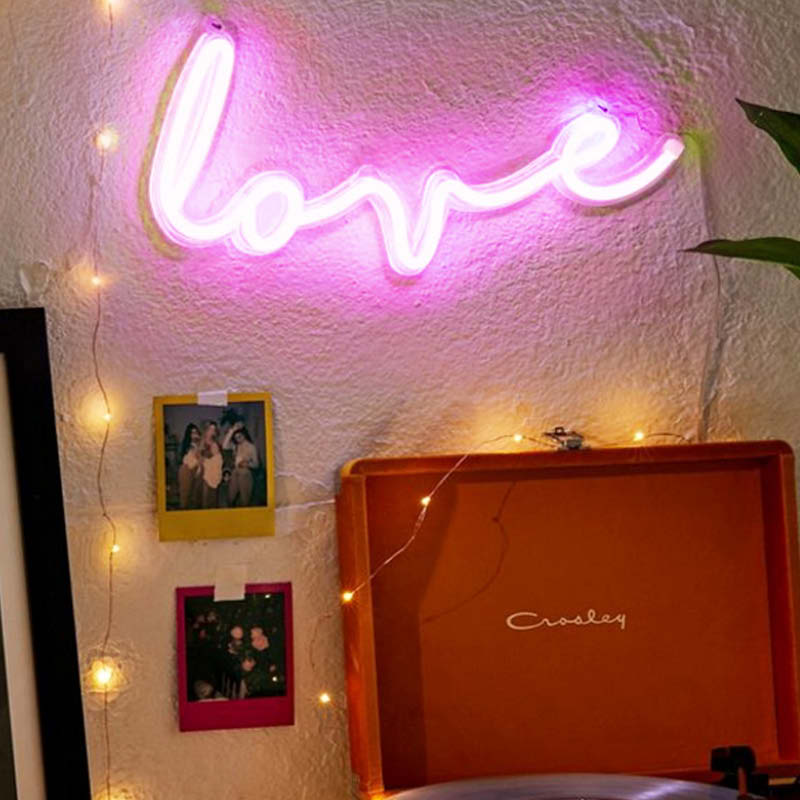 Trendy USB & Battery Powered Decorative Neon Light [LOVE][HOT PINK]