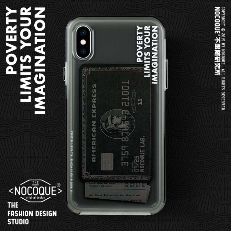 NOCOQUE Amex Black HypeBeast Full Shock Protection Impact Case for Iphone