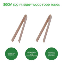 Load image into Gallery viewer, [2 PCS SET] Eco Friendly Bio-Degradable Wooden Food Tong set of 2